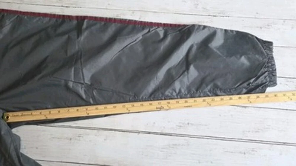 Vtg Y2K Adidas Track Pants Sz L Gray Stripes Nylon Lined Burgundy Yellow Logo